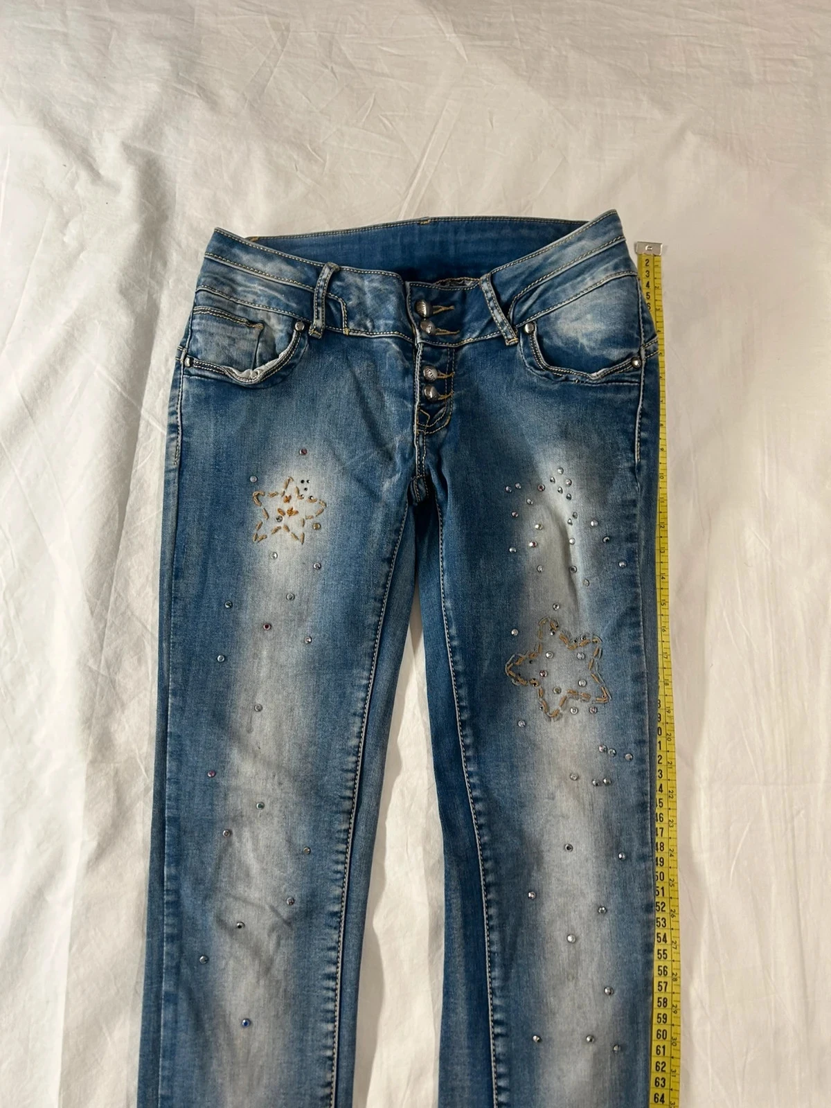 Vintage high-waisted navy blue jeans – photo 5